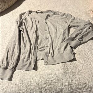 LOFT Light Gray Men's Cardigan Sweater